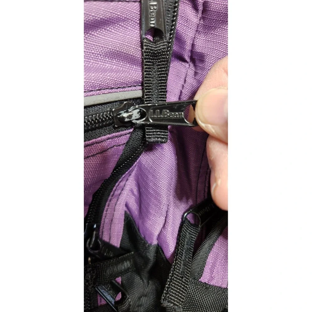 LL‎ Bean Super Deluxe Backpack Purple Embroidered EUC